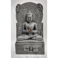 Black Budhha Sculpture in Dharmachakra Mudra